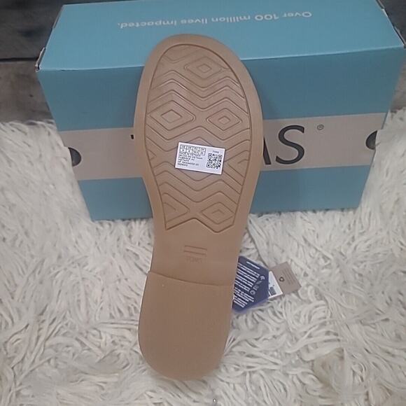 TOMS BREE HONEY WOVEN TRIM THONG SANDAL Sz 8 NIB - Picture 7 of 9